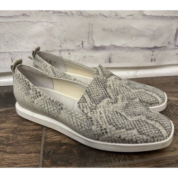 Franco Sarto Size 8M Boston Slip On Snake Animal Print Loafer Comfort‎ Shoe Gray - Picture 1 of 15